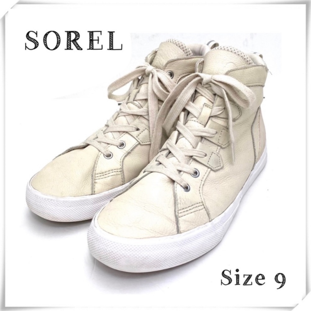 SOREL Men's Caribou Sneaker Mid WP Boot Waterproof in Cream ivory Size 9